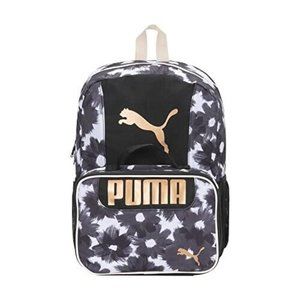 PUMA unisex child Evercat & Lunch Kit Combo Backpack Black Gold
